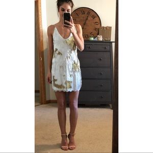 White and gold interchangeable mini dress